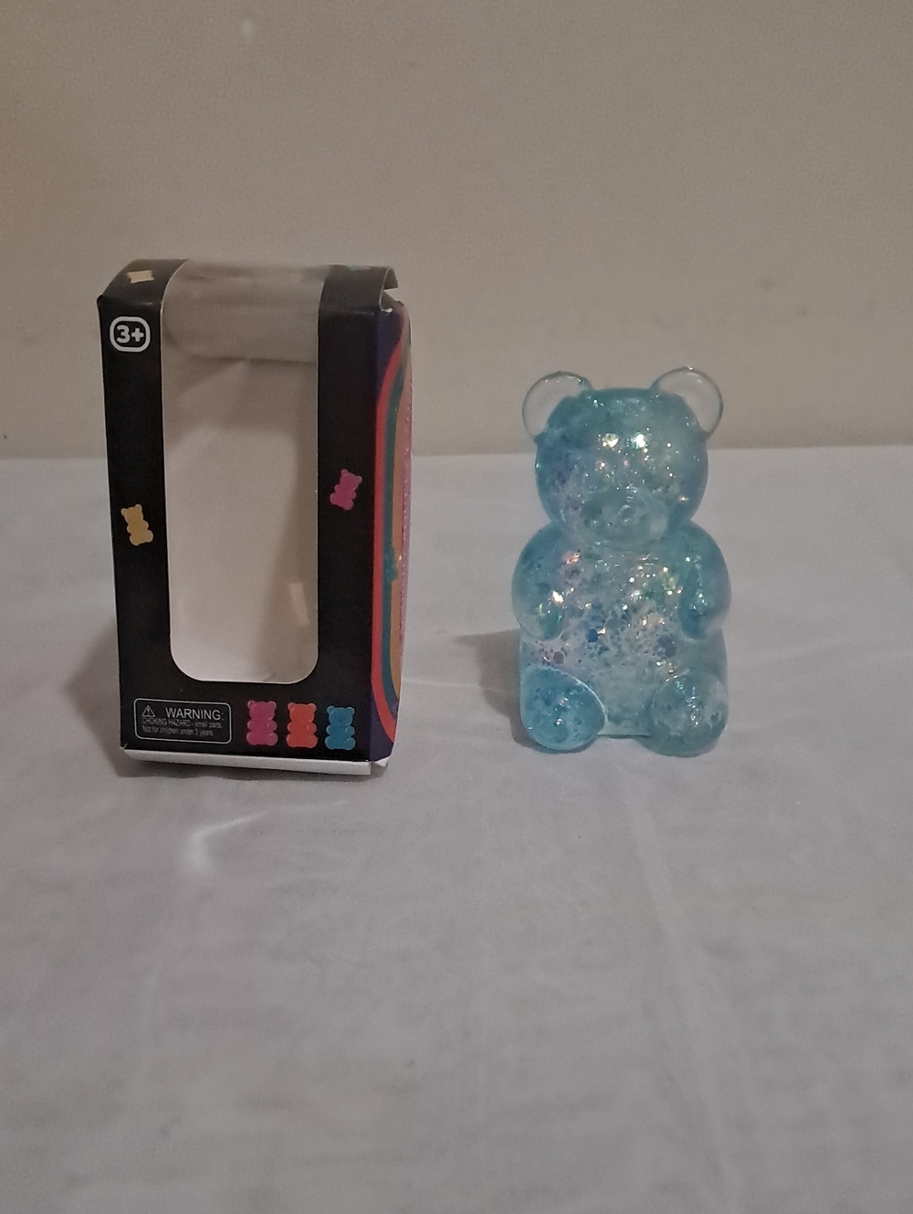 Clear Blue Glitter Gummy Squish!Bear